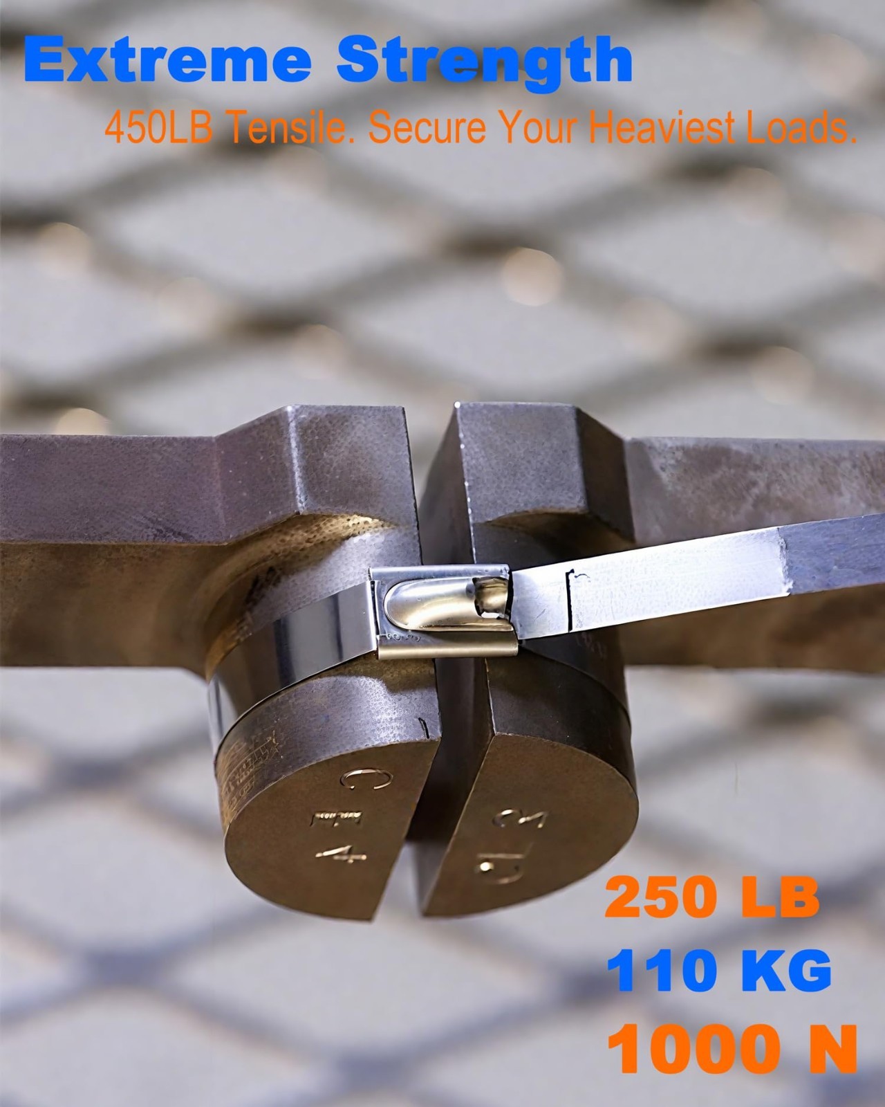 100 Pcs Heavy Duty Metal Zip Ties – 16″ Stainless Steel Cable Ties for Auto Repa