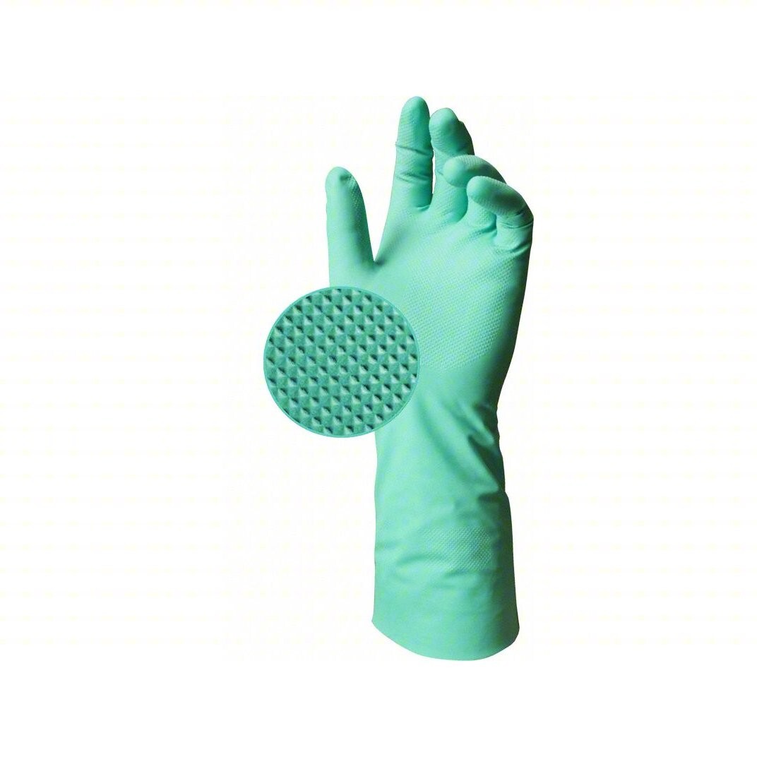 12 Pair Ansell 37-200 Light Green Nitrile Rubber Gloves Kitchen Washing Up Large