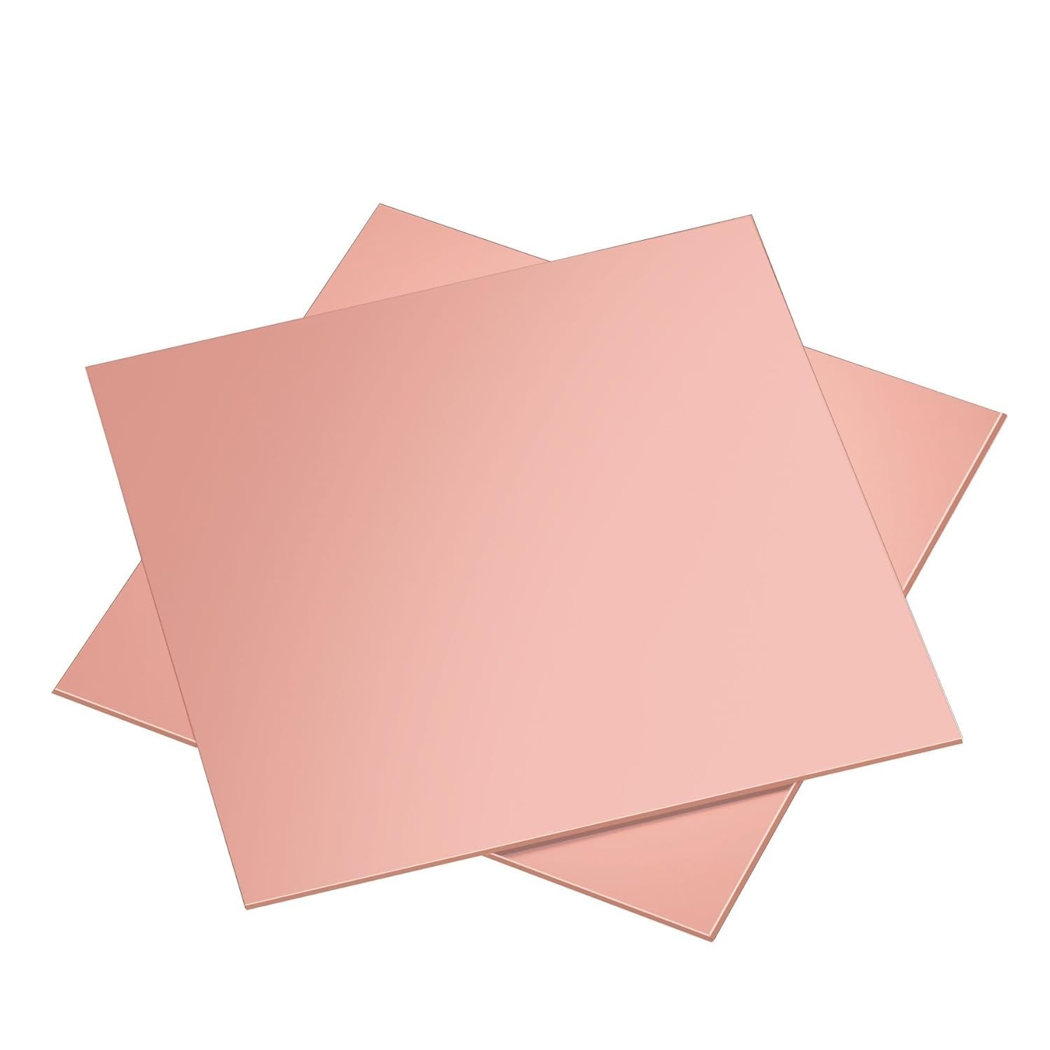 2 Pieces 99.9% Pure Copper Sheet, 4″ x 4″, 24 Gauge(0.5mm) Thickness, Film