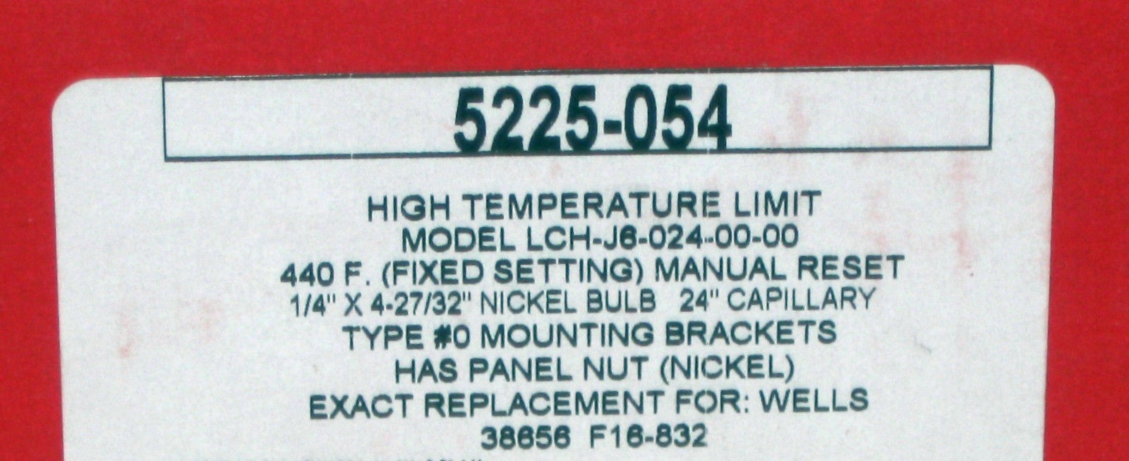 5225-054 Robertshaw Commercial Fryer Hi Limit Thermostat 48-1120 Wells WS-58656