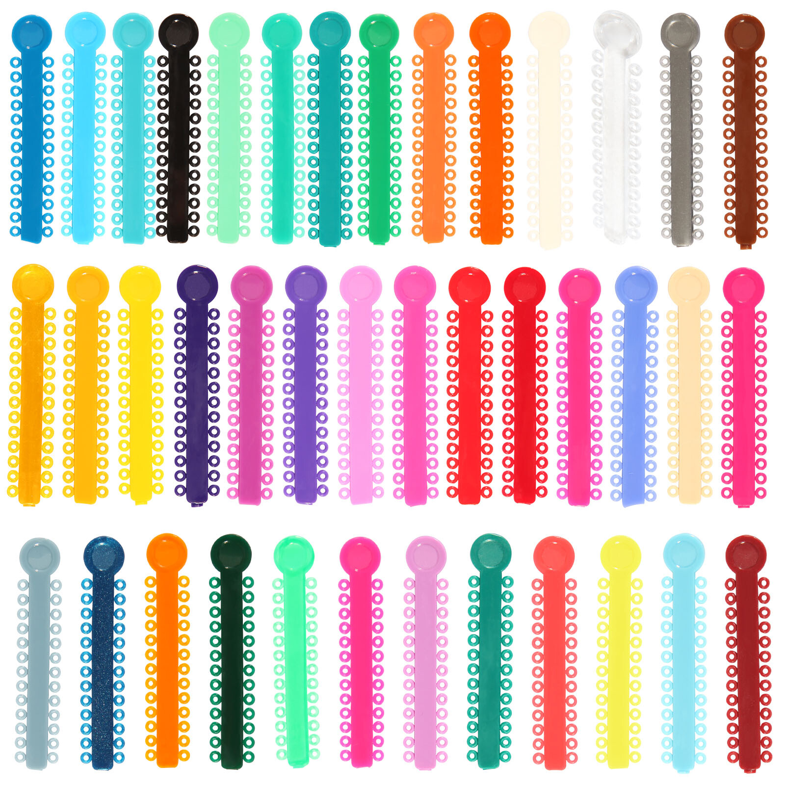 Dental Orthodontic Braces Ligature Ties Elastic Rubber Bands 43 Color 1040Pcs