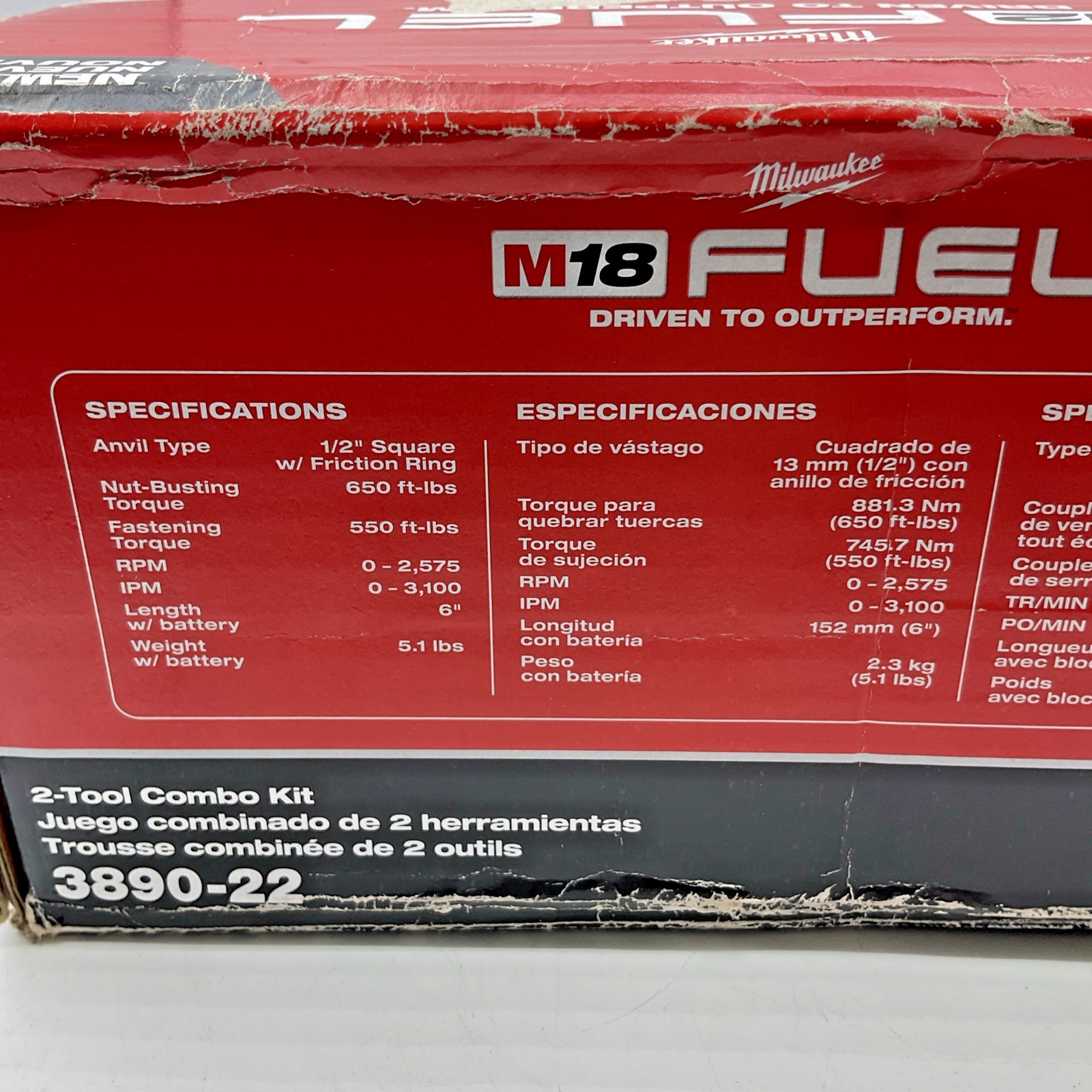 NEW Milwaukee 3890-22 M18 Fuel M12 Fuel 2 Tool Combo Kit