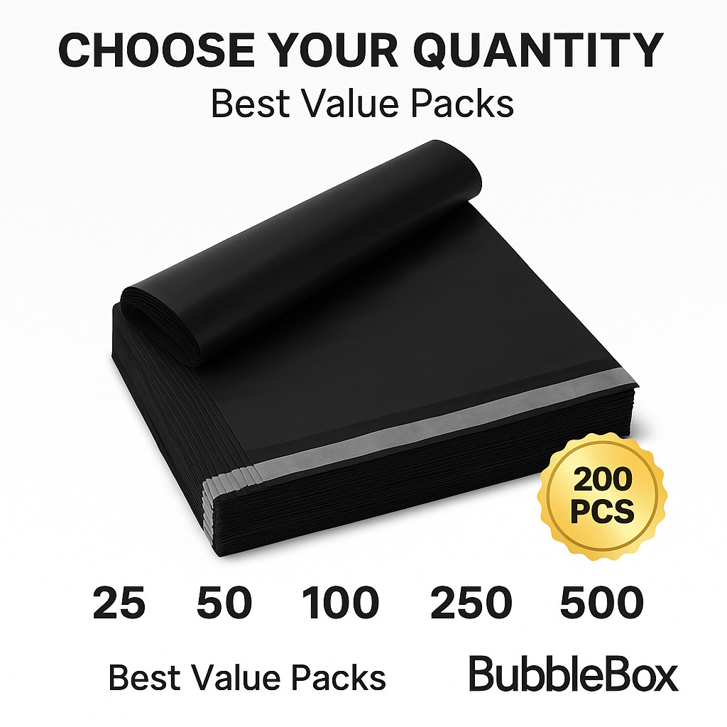 Black Poly Mailers Shipping Bags Self Seal Envelopes for eBay Shipping Bulk