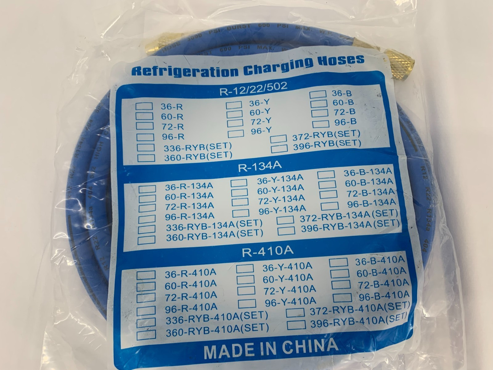 UAC Universal Air Conditioner 4721C A/C Repair Refrigeration Charging Hose Blue