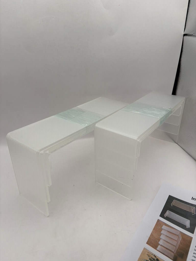 Suneplay Clear Acrylic Display Risers 8 Piece Set Large Decoration Stands