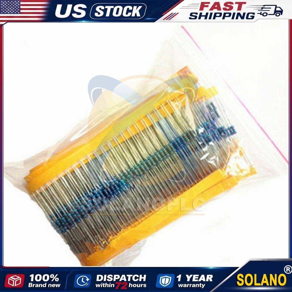 600pcs 30 Values 1/4W Metal Film Resistors Resistance Assortment Kit Set 1% USA