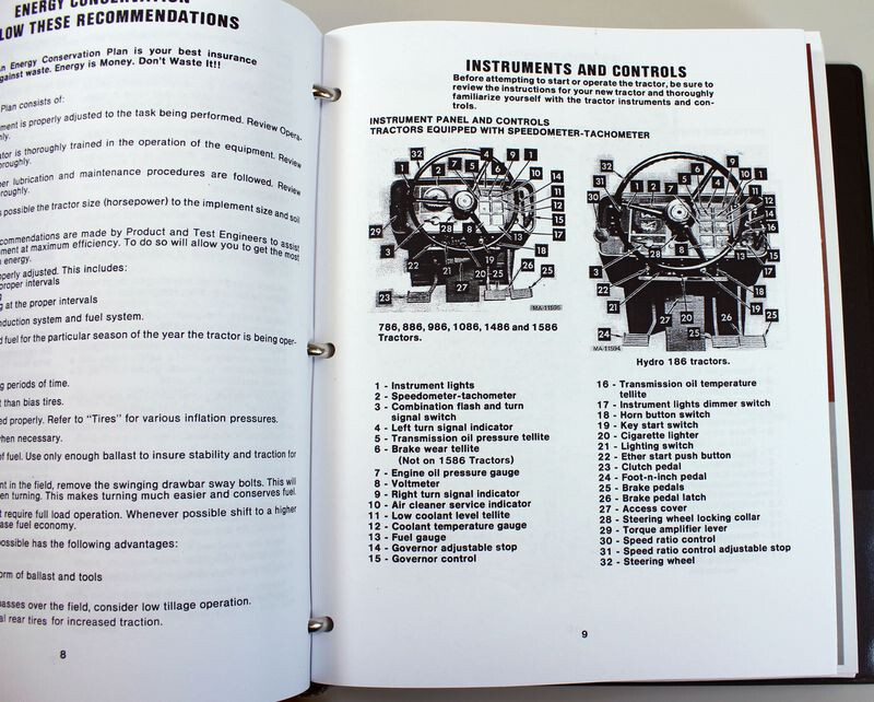 International 986 1086 1486 Tractor Service Parts Operators Manual Repair Set