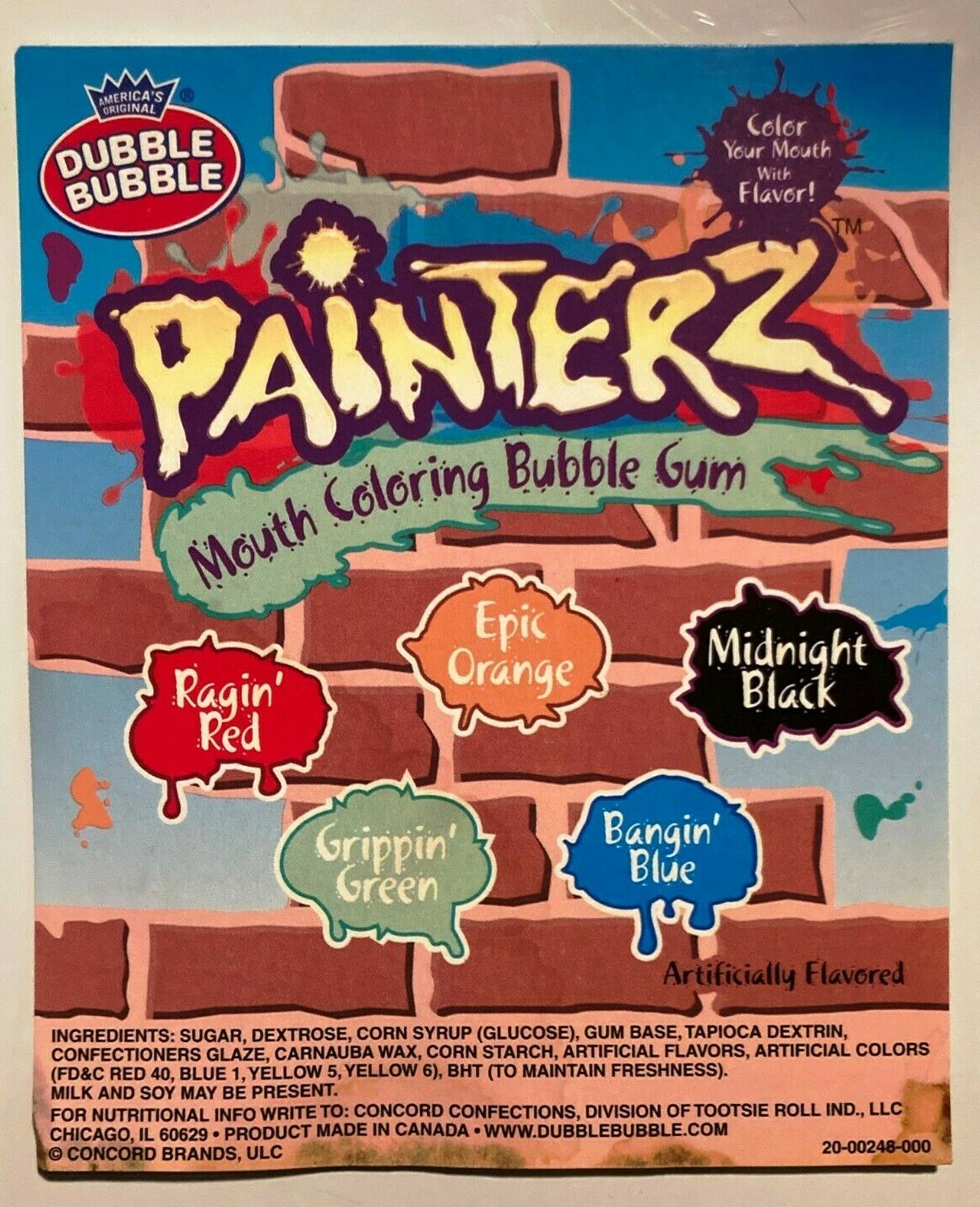 Dubble Bubble Painterz Mouth Coloring Bubble Gum Orig Label Bulk Vending Product