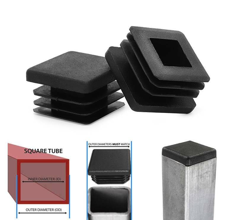 10pc 1″ inch Square Tube Hole Plug Plastic End Cap 1×1 Inch Tubing Insert Glide