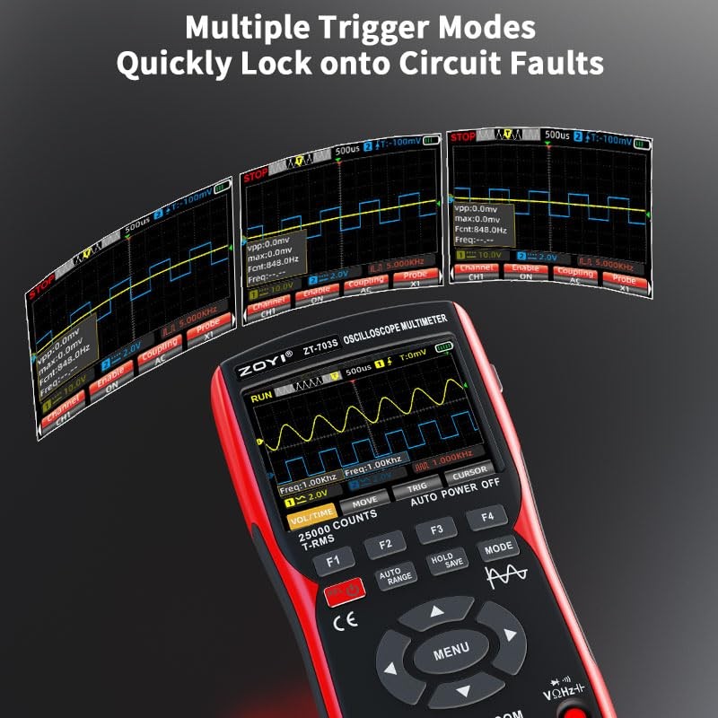 3 in 1 Handheld Oscilloscope Automotive Dual Channel 50MHz