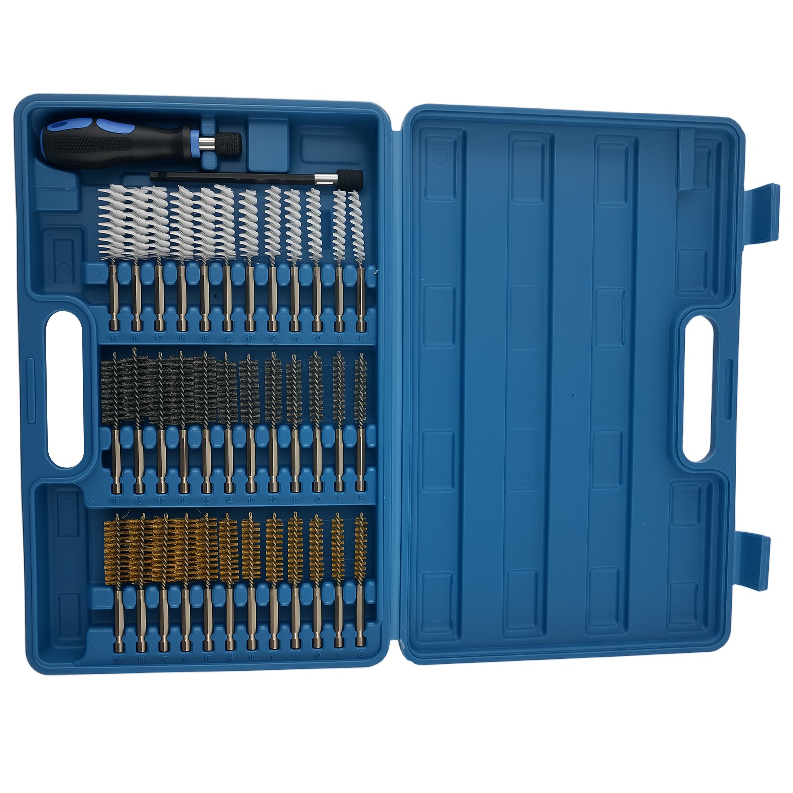 Drill Brush Cleaning Set Steel Brass Nylon Wire 36pcs for EGR 8-19mm Hex