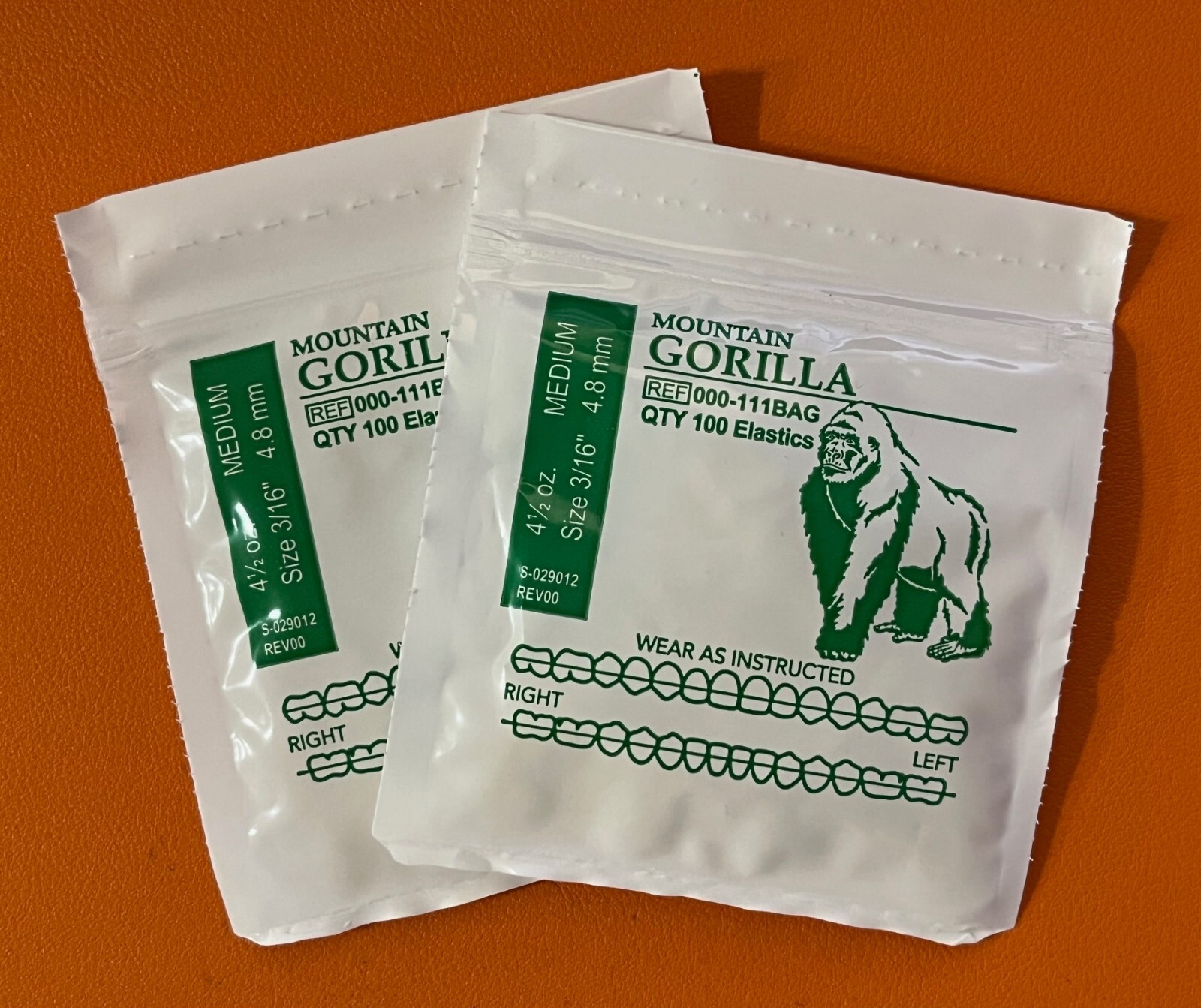 2 Mountain Gorilla American Orthodontics Elastics Braces Bands 200 qty