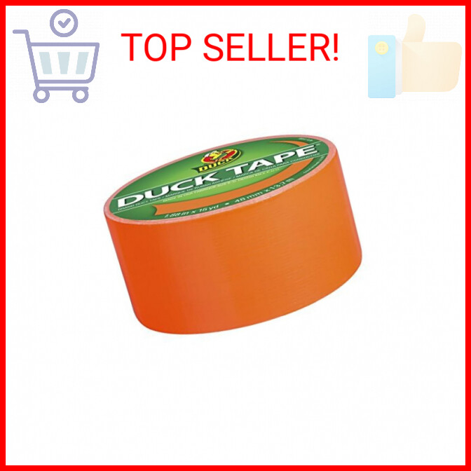 Duck Brand 1265019 Color Duct Tape, Neon Orange, 1.88 Inches x 15 Yards, Single