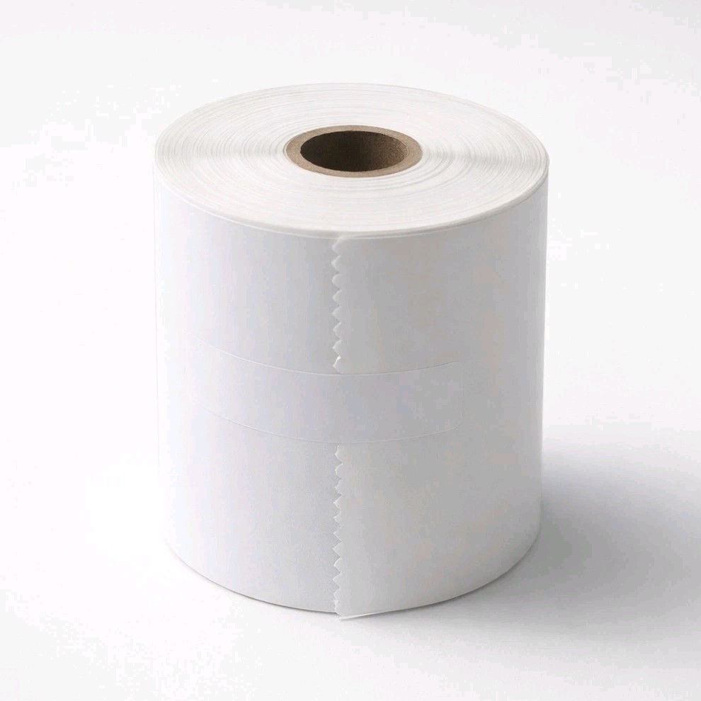 Blank White Adhesive Label Roll, Perforated, Adhesive, Blank, White, Label Roll