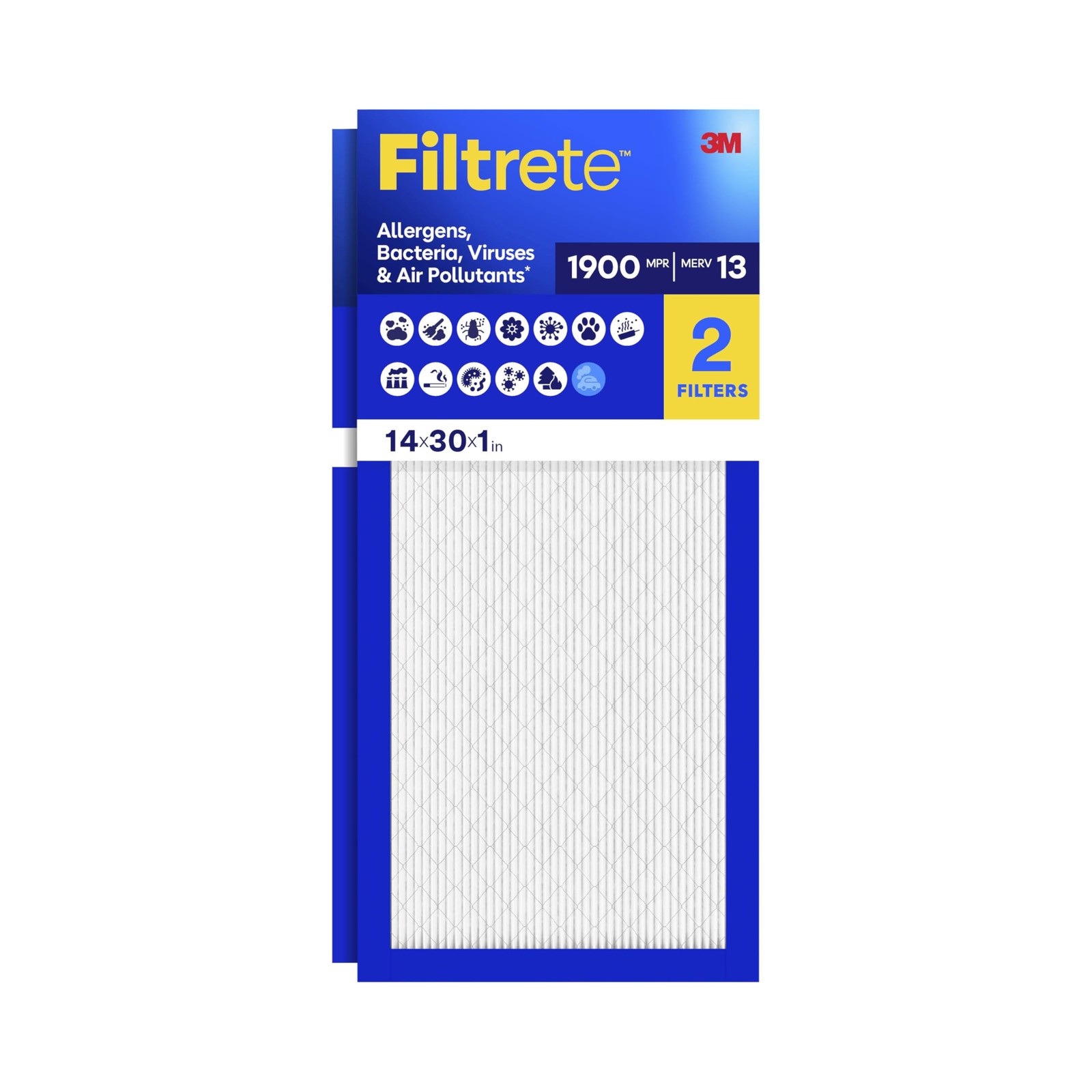 Filtrete 14X30X1 Air Filter Merv 13 Mpr 1900 Allergens Bacteria Air Pollutants