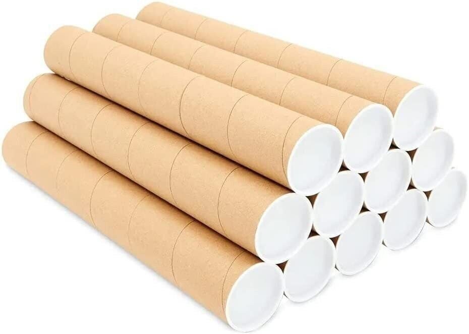 20 – 2” x 24” Round Cardboard Shipping Mailing Tube Tubes With End Caps