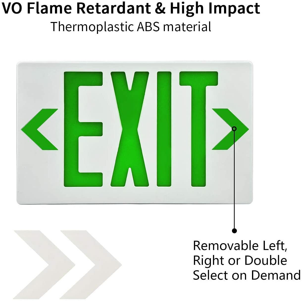 GREEN LED Emergency Exit Light Sign – Battery Backup UL924 Fire (GREEN SIGN)