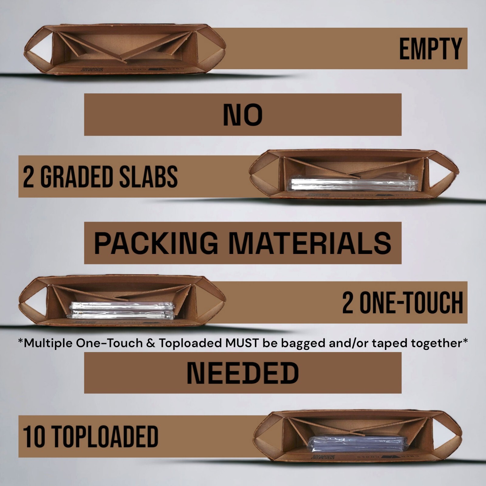 Card Coats Precision Pack – Graded Slab Trading Card Shipping Box – (50 Pk)