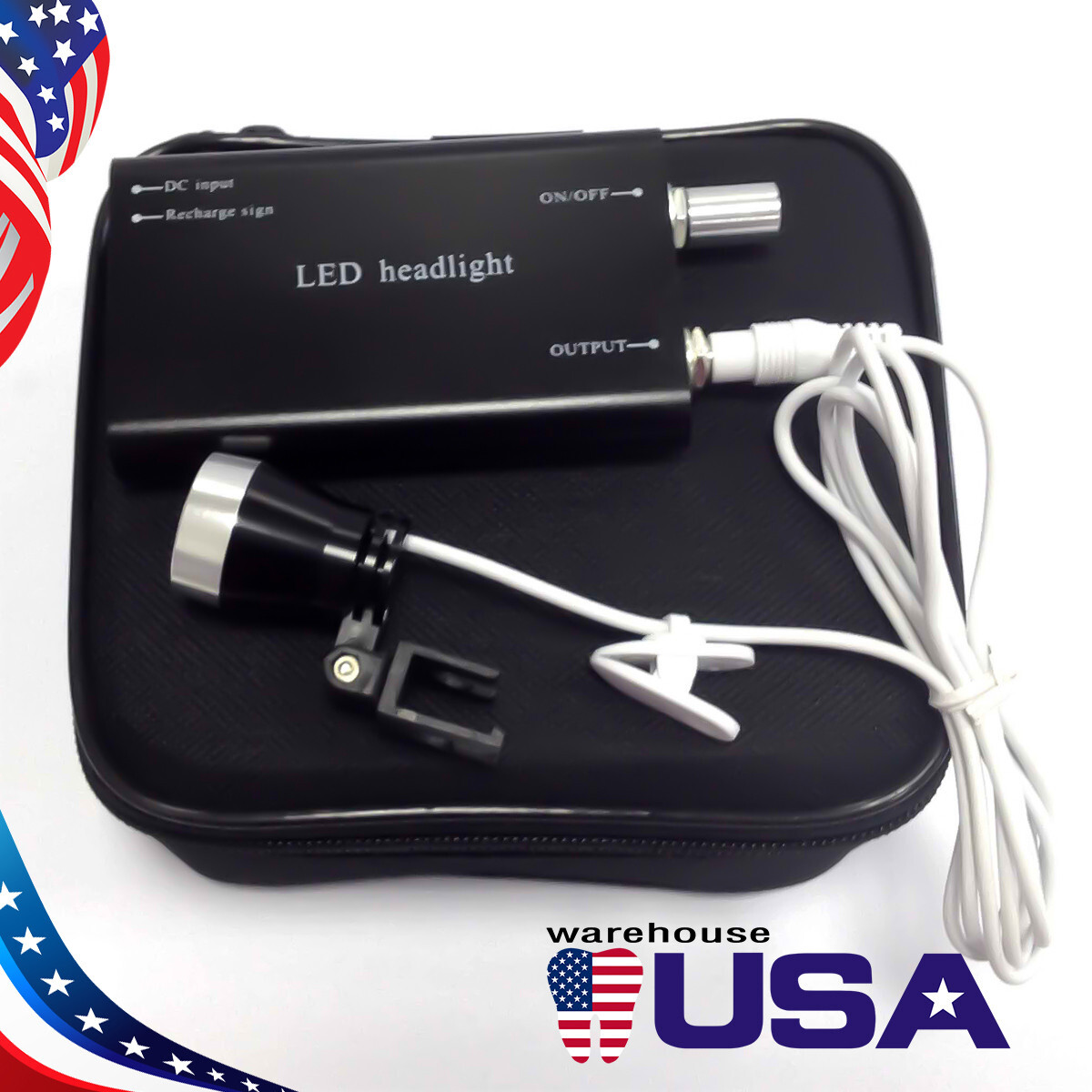 Medical Dental Portable LED Head Light Rechargeable Battery Optional Loupes