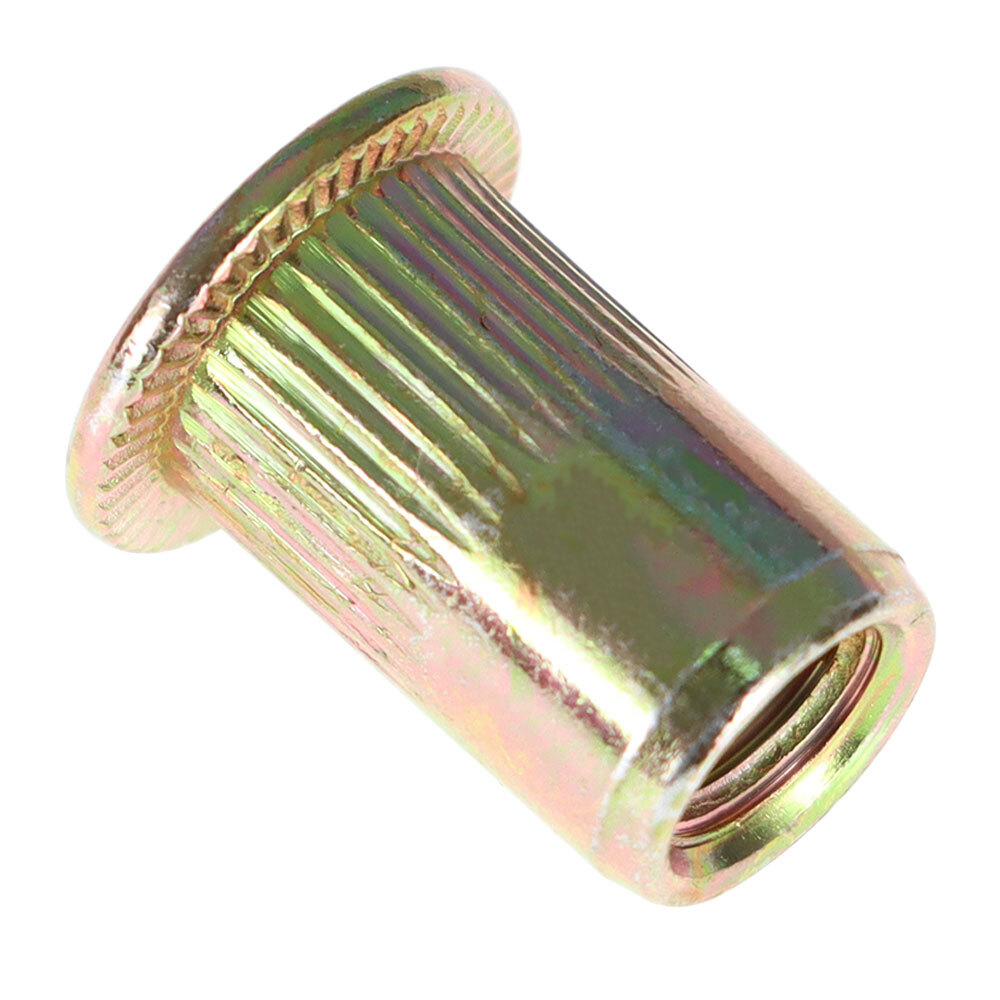 100 Pcs M6 Metric Carbon Steel Rivet Nut Flat Head Threaded Insert Nutsert US