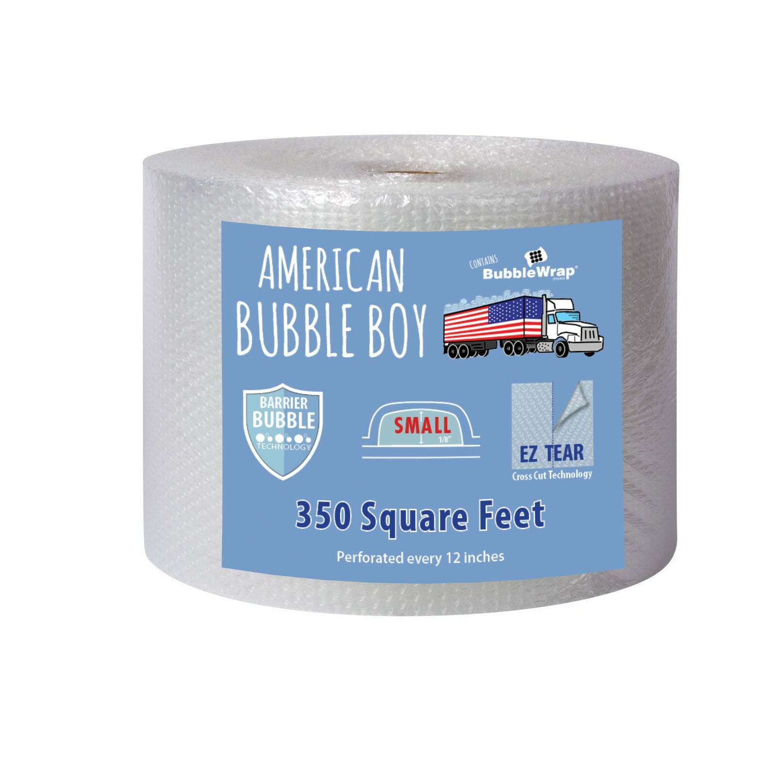 12″ Small (1/8″) American Bubble Boy Bubble Wrap – 350 Square feet