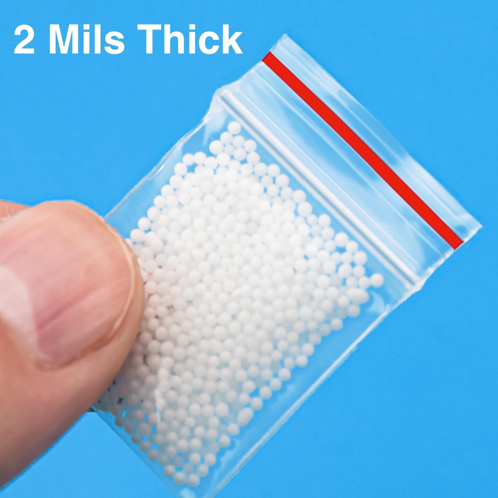 1×1 Inch Mini Resealable Plastic Bags 300PCS Small Zip Baggies Storage Pack