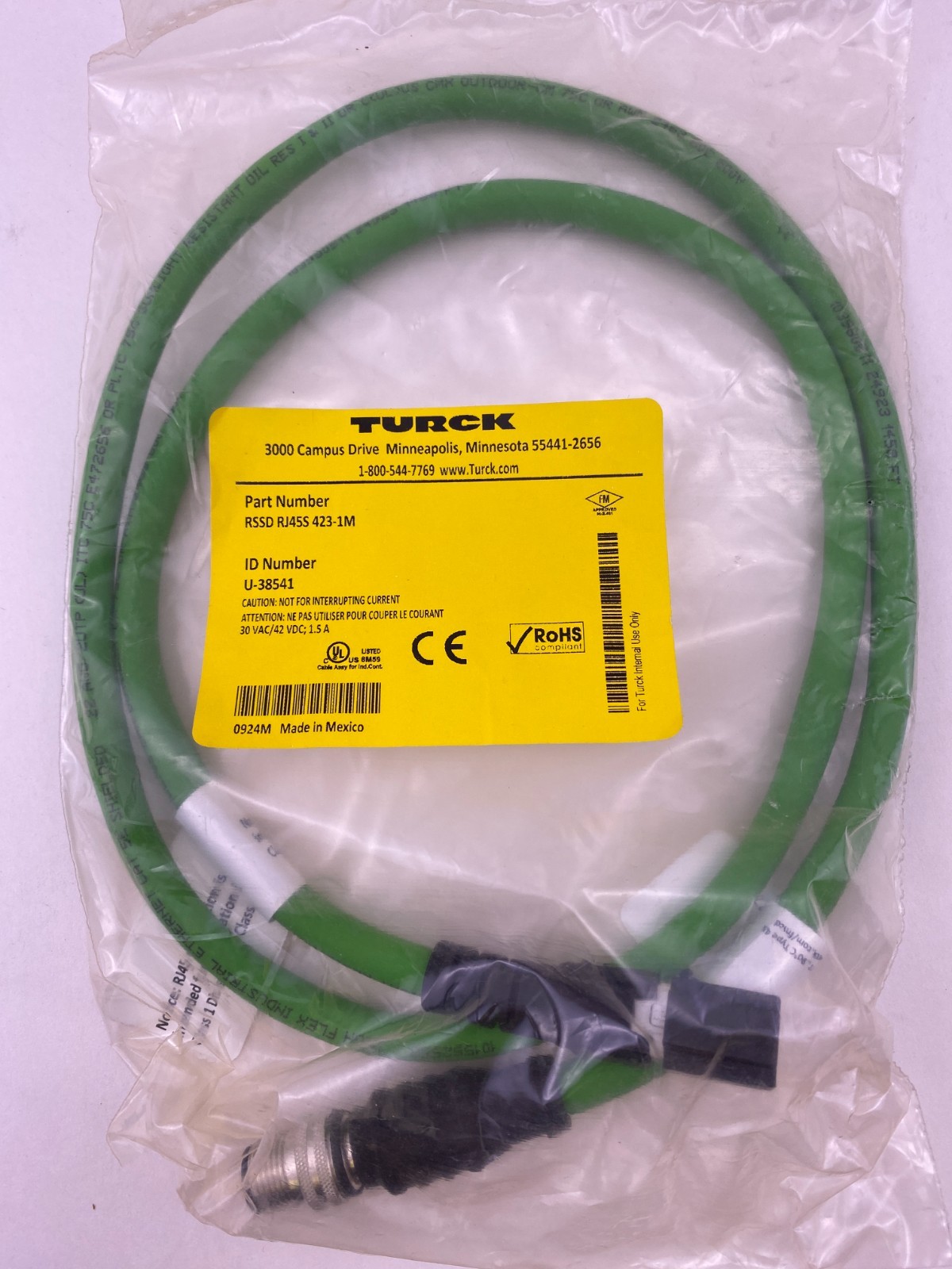 Turck RSSD RJ45S 423-1M Cordset U-38541