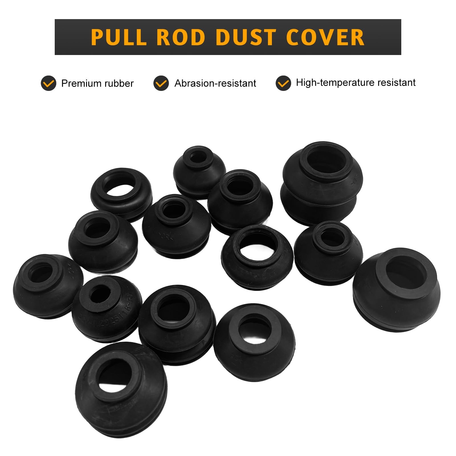 14PCS Tie Rod Boot Set Rubber Ball Joint Dust Covers for Steering Suspension