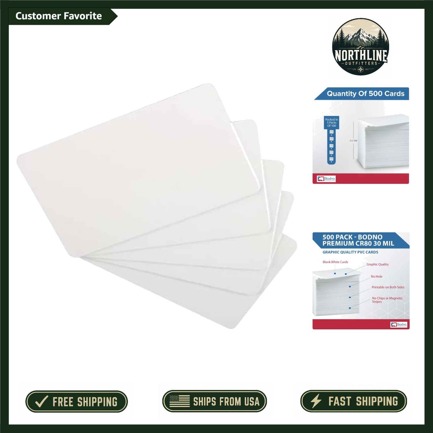 High-Quality White CR80 PVC Cards 30 Mil – 500 Count for Professional Use