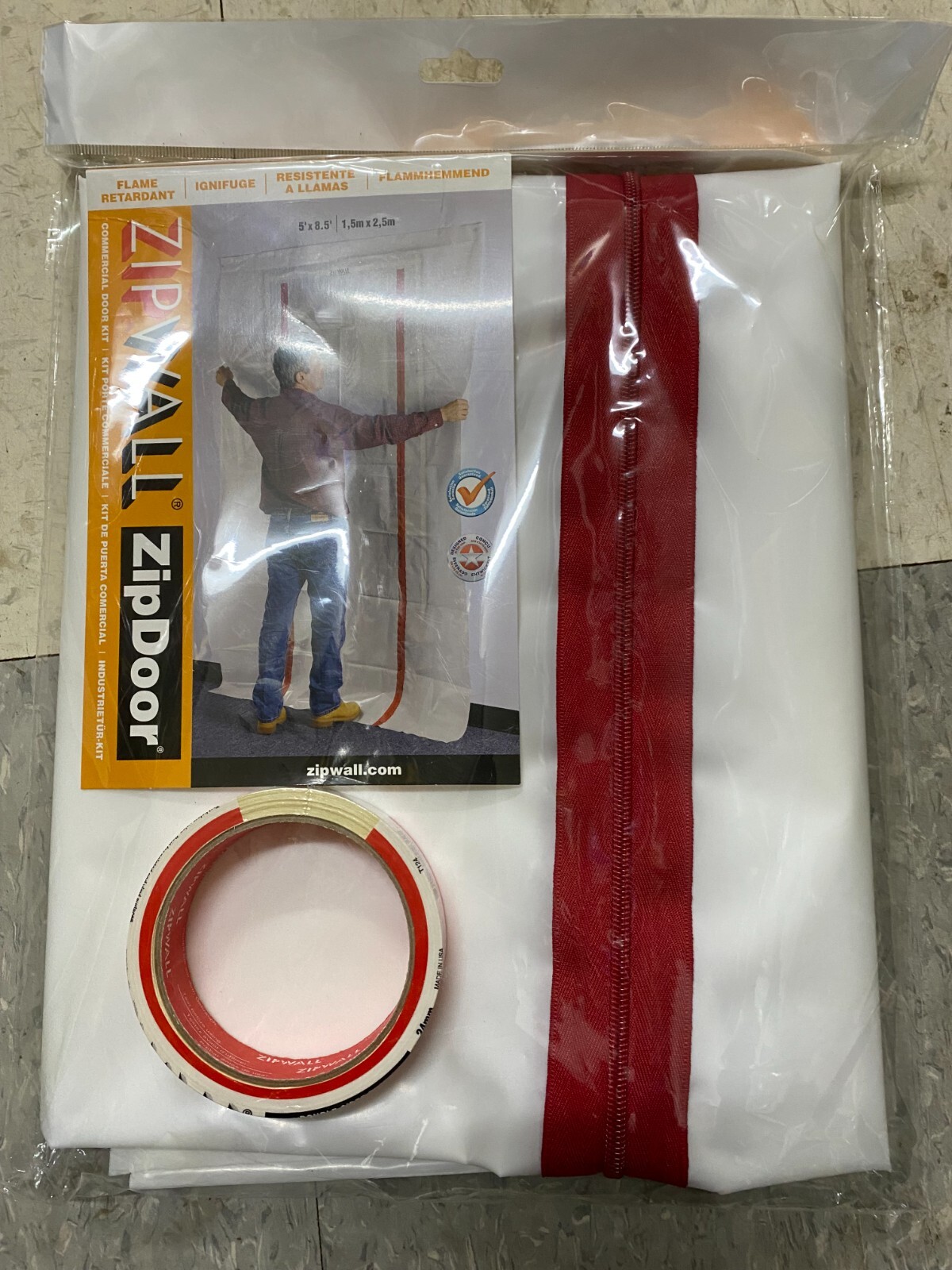 NEW ZIPWALL ZipDoor ZDC CLEAR PLASTIC Commercial Dust Barrier Zipper Door Kit