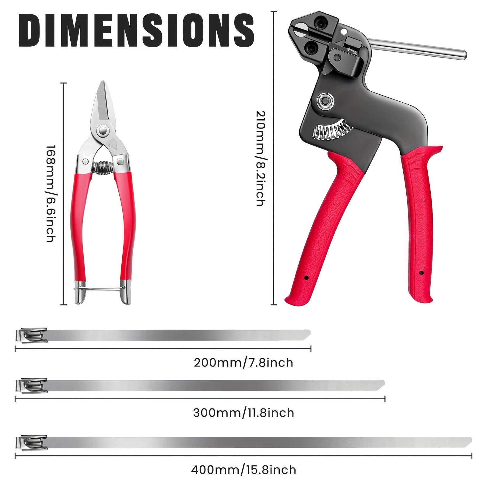 Stainless Steel Zip Ties Gun Kit,Heavy Duty Outdoor Fastening Cable Tie Tool Set