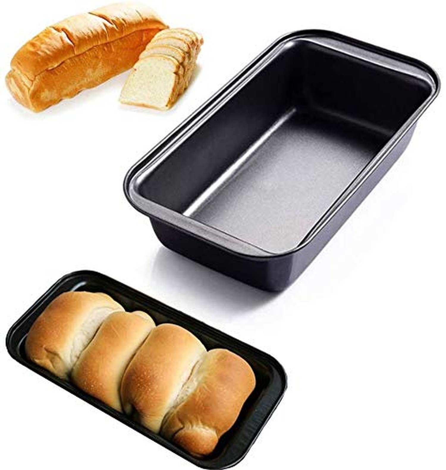 Mingcao Nonstick Loaf Pan, 6.7 x 3.5 Inch Carbon Steel Toast Pan for Baking B…