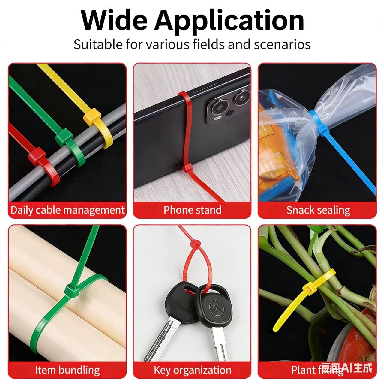 120Pcs 8Inch Cable Zip Ties, Assorted Sizes, Multi-Purpose Multi-Color Mix Pa…