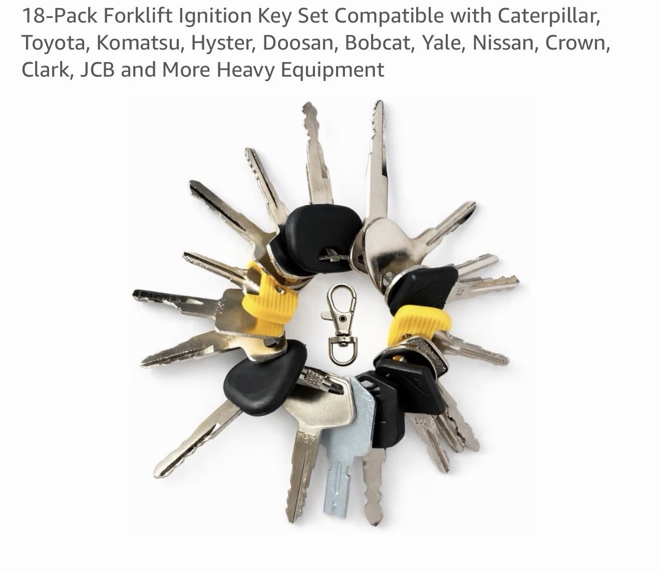 18 Forklift Ignition Key Set Toyota Hyster Doosan Yale Nissan Crown Clark Bobcat