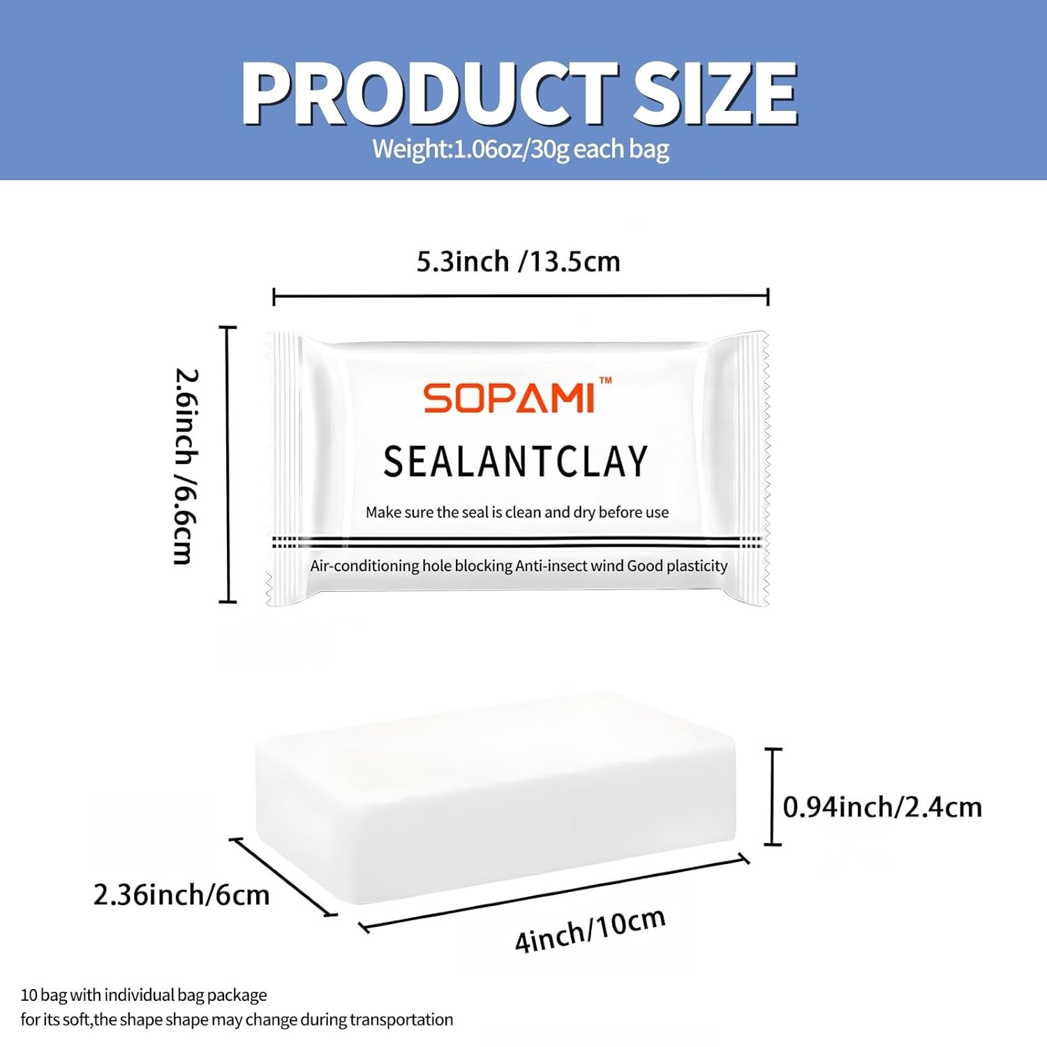 10-Pack White Waterproof Sealant Putty – Quick Mending Mud & WHITE