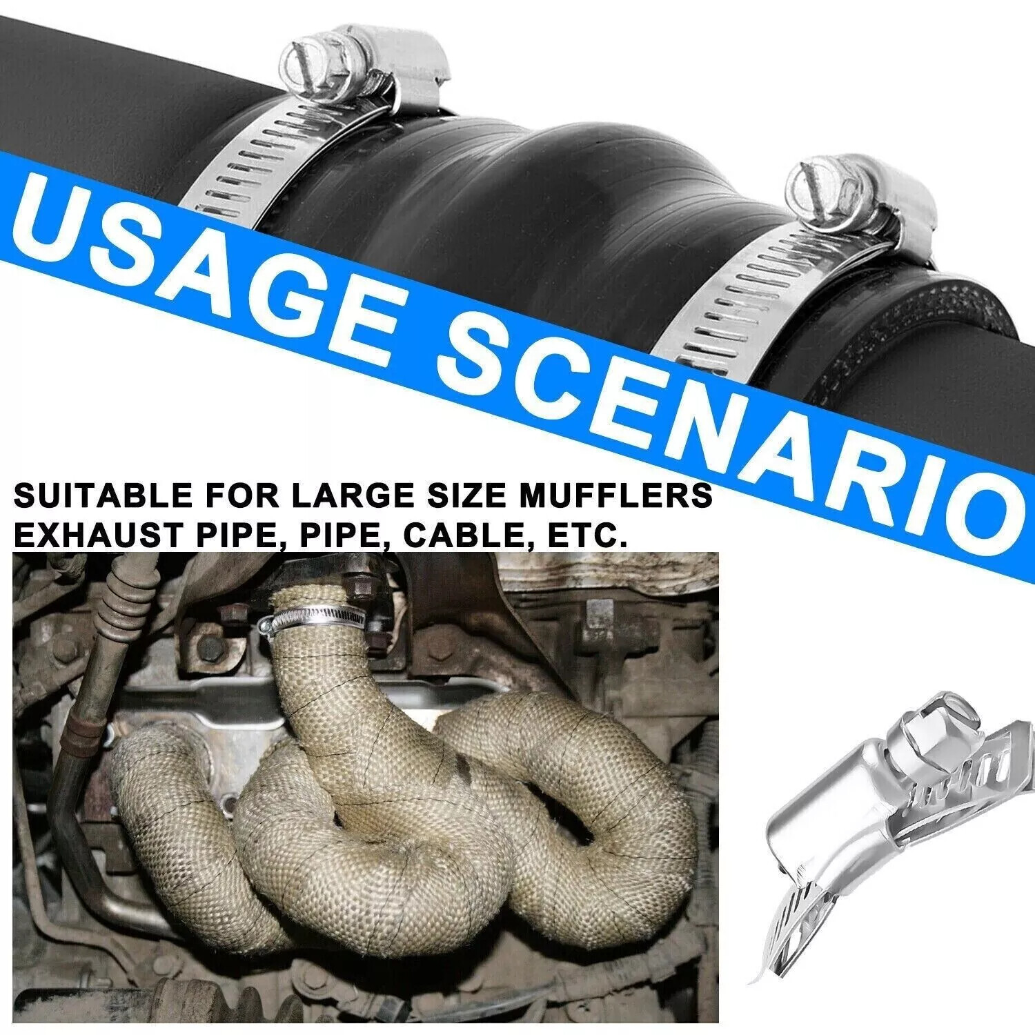 Adjustable Large Hose Clamps Worm Gear Stainless Steel Clamp Fasteners USA Sell