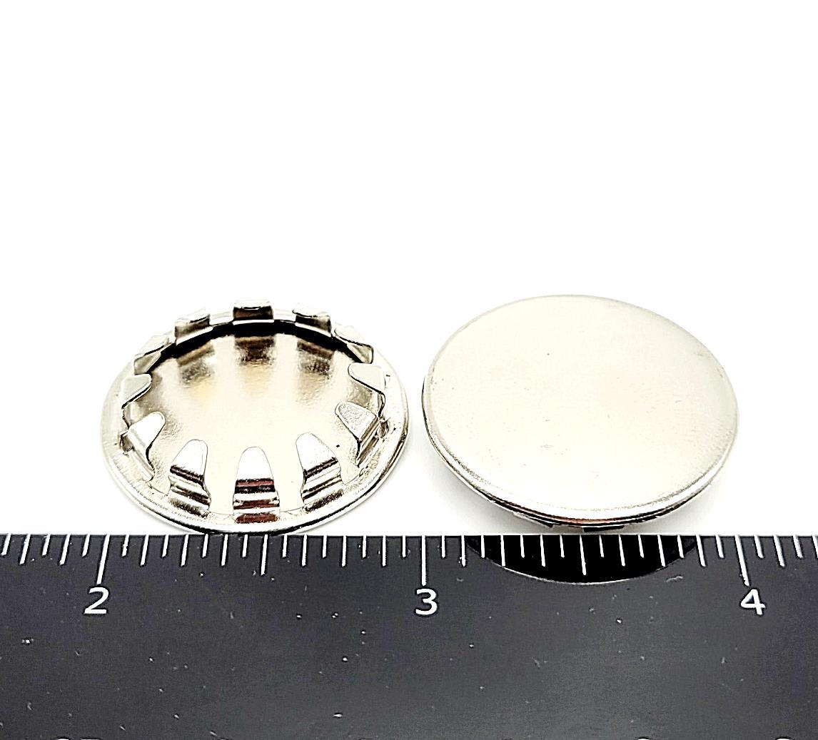 7/8” Metal Snap in Panel Plugs Bright Nickel Plated Steel Hole Cover .875 Silver