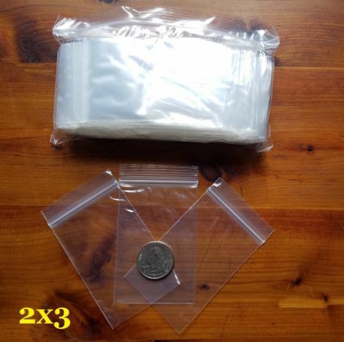 Clear Reclosable Zip Seal Plastic 2-Mil Bags Jewelry Zipper Top Lock Baggies