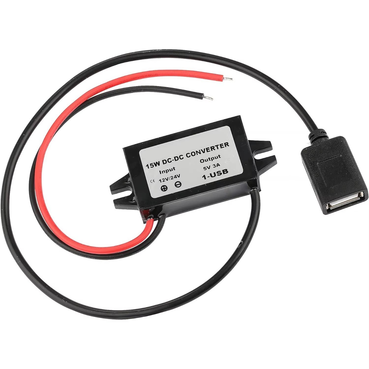 DC 12V to 5V 3A 15W Step down USB Converter Regulator Adapter For Car Charger US