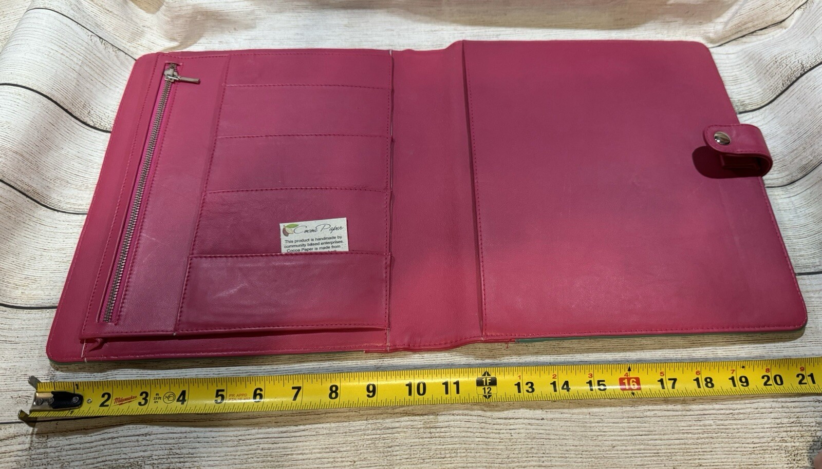 Cocoa Paper 8.5″ x 11″ Faux Leather Planner Cover Folio Bloom Daily Pink Teal T9