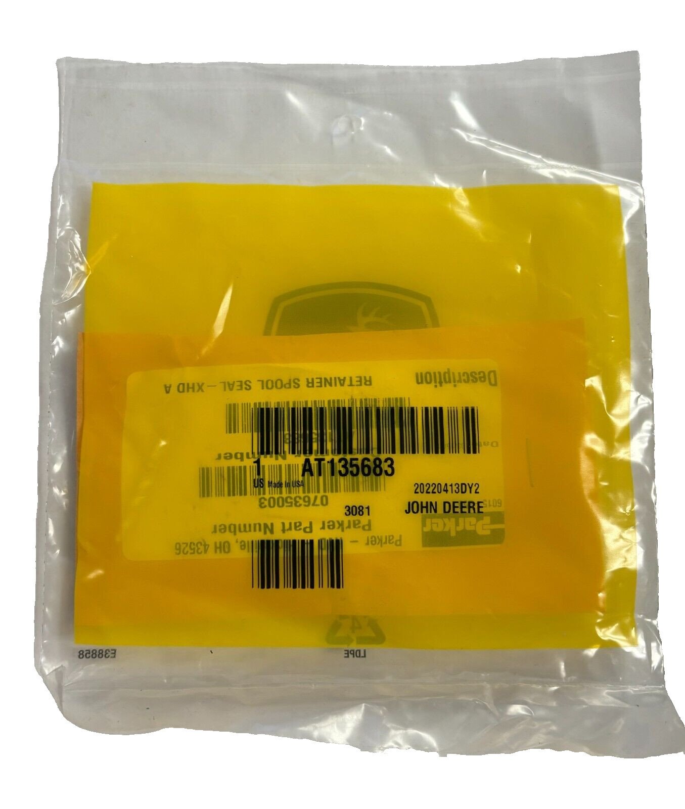 John Deere OEM Retainer Seal Kit AT135683 (7 8 8A 8B 10 10A 46 47 48 Backhoe’s)