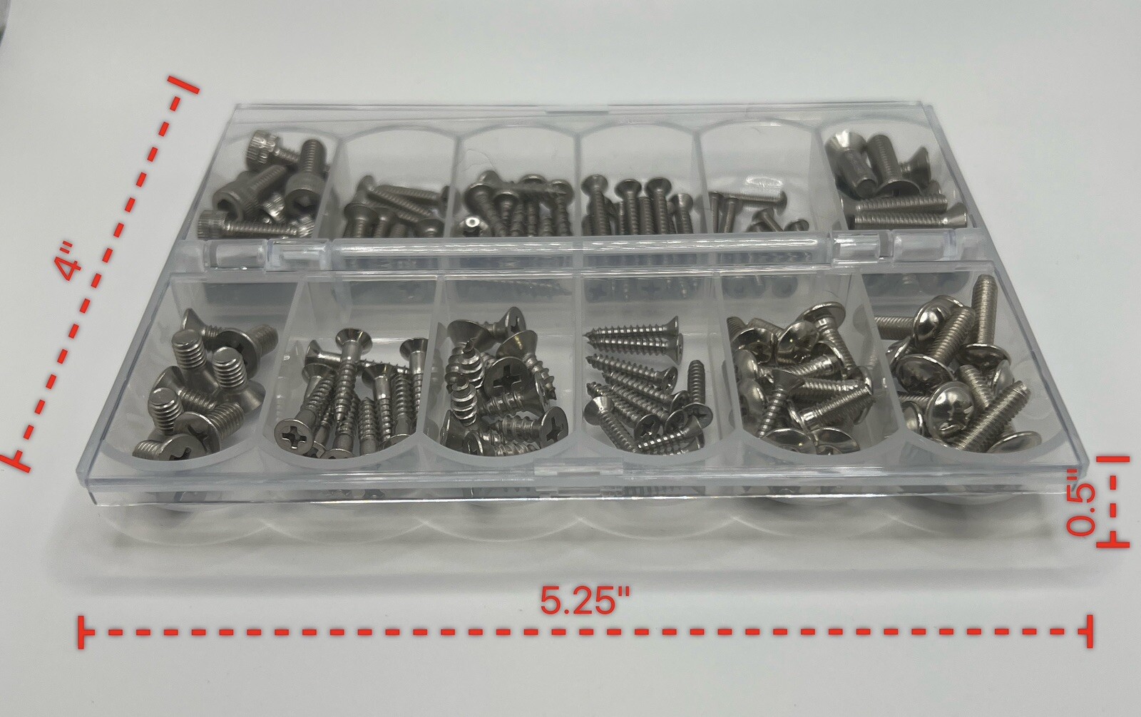 Assorted Small Stainless Steel Screws 120 Pieces High Quality Includes Case