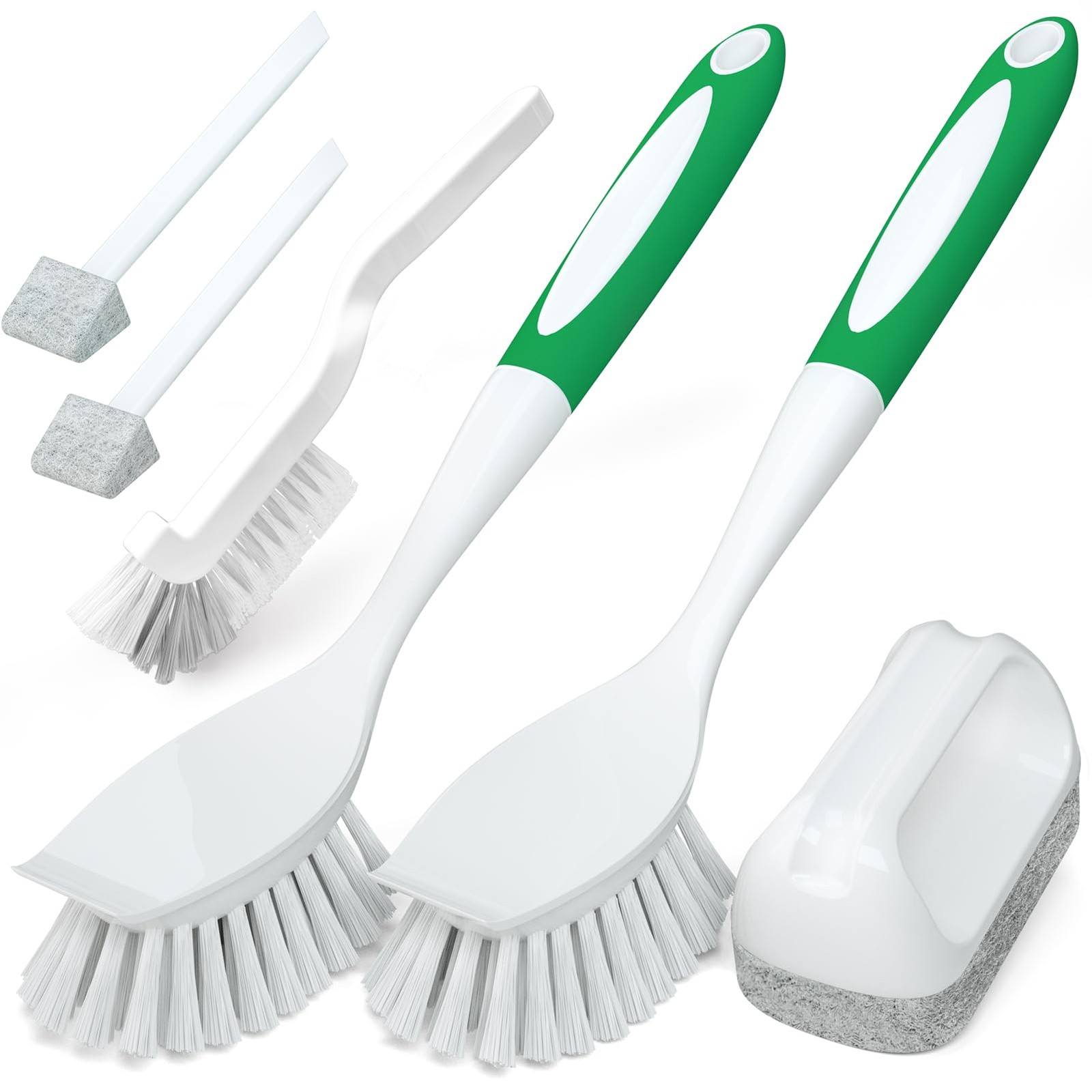 6 Pack Dish Brush with Handle Kitchen Cleaning Brush Set for Pot, Pan, Kitche…
