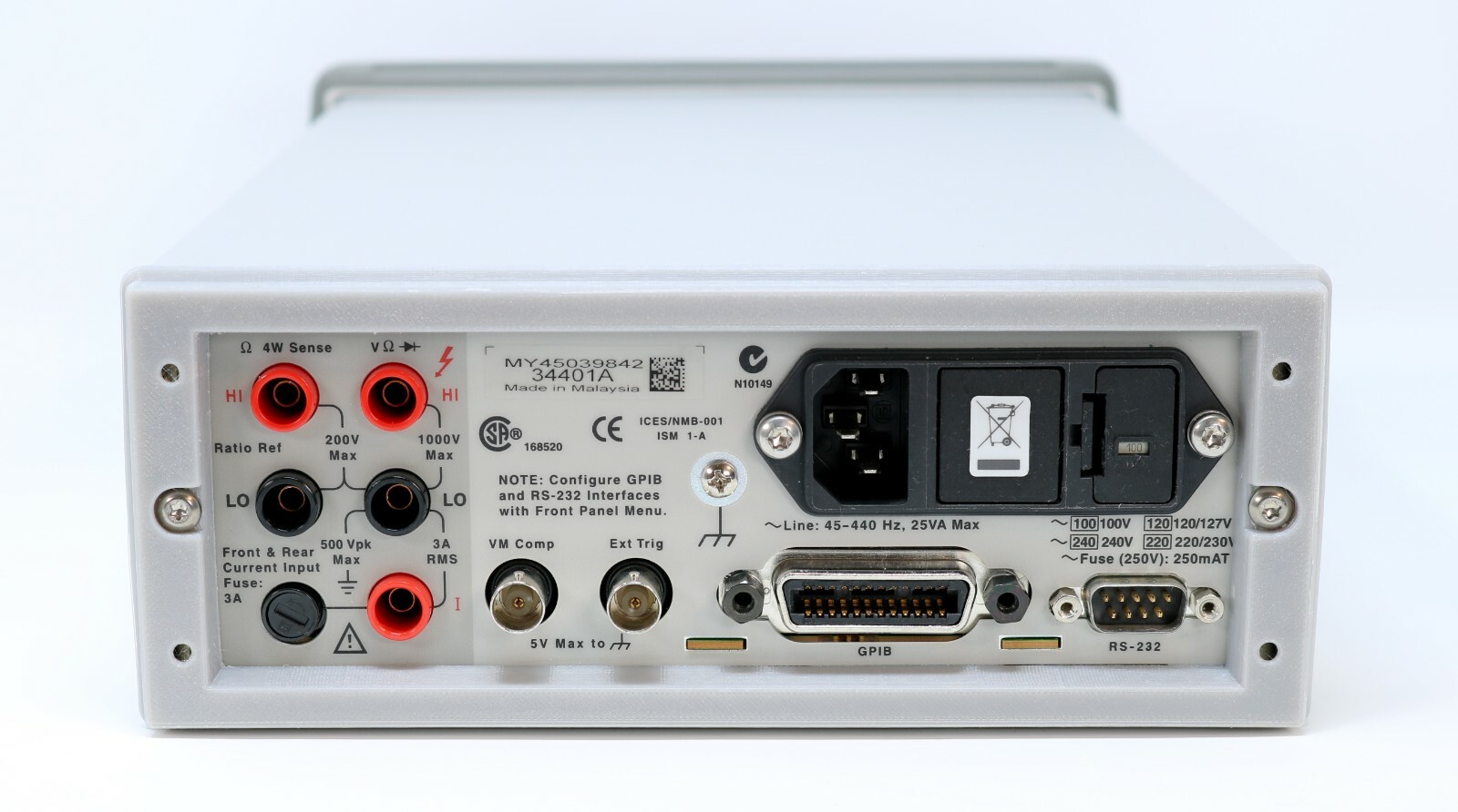 HP / Agilent 34401-88304 Rear Panel / Bezel fits 34401A, 33120A, 53131A, 53132A