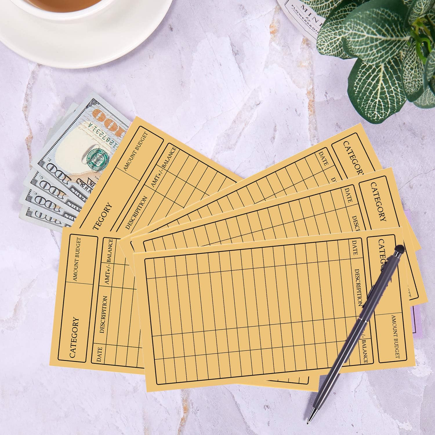 50Pcs Cash Envelopes for Budgeting Cash Deposit Cardstock Budget Envelope Kraft