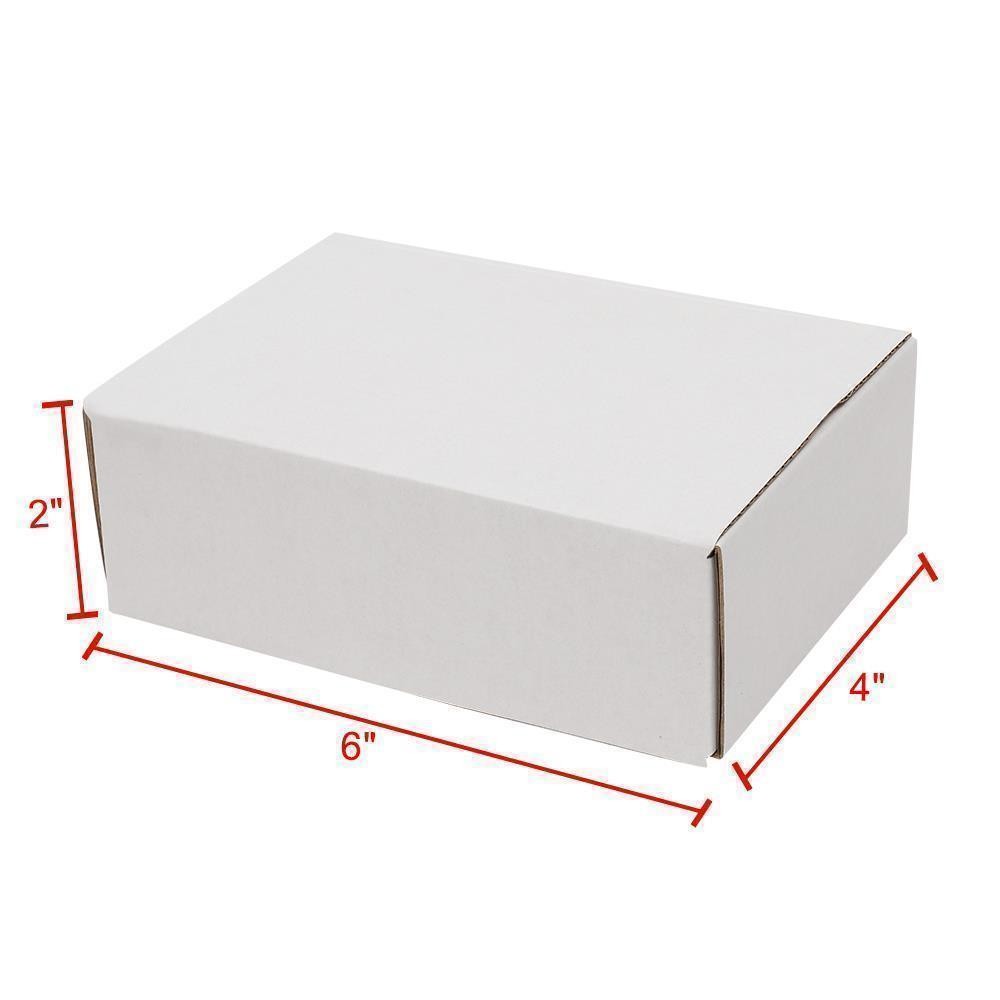 50 – 6x4x2 White Corrugated Shipping Mailer Carton Packing Fold Box