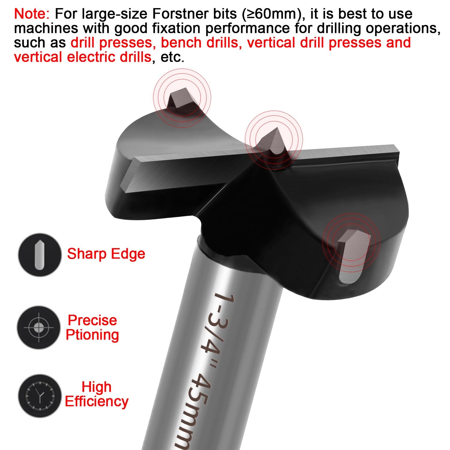 ASNOMY 3 Inch Forstner Drill Bit, Carbide Tipped Bit 3 (76mm)