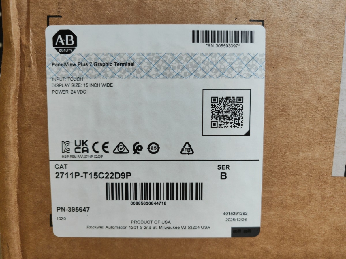 New Allen-Bradley 2711P-T15C22D9P /B PanelView Plus 7 Sealed 2711PT15C22D9P