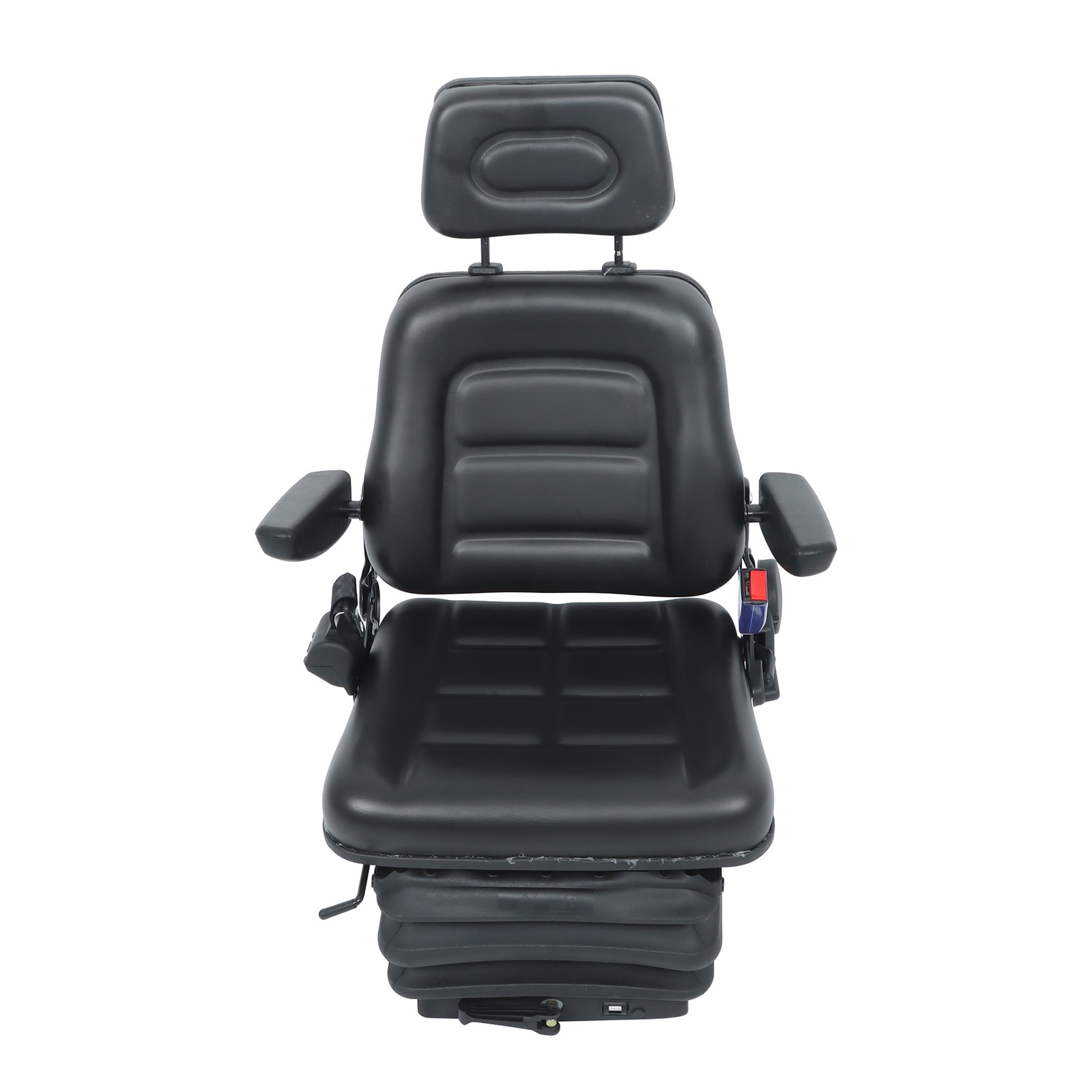 Suspension Adjustable Forklift & Tractor Seat Backrest Armrest Safety Belt