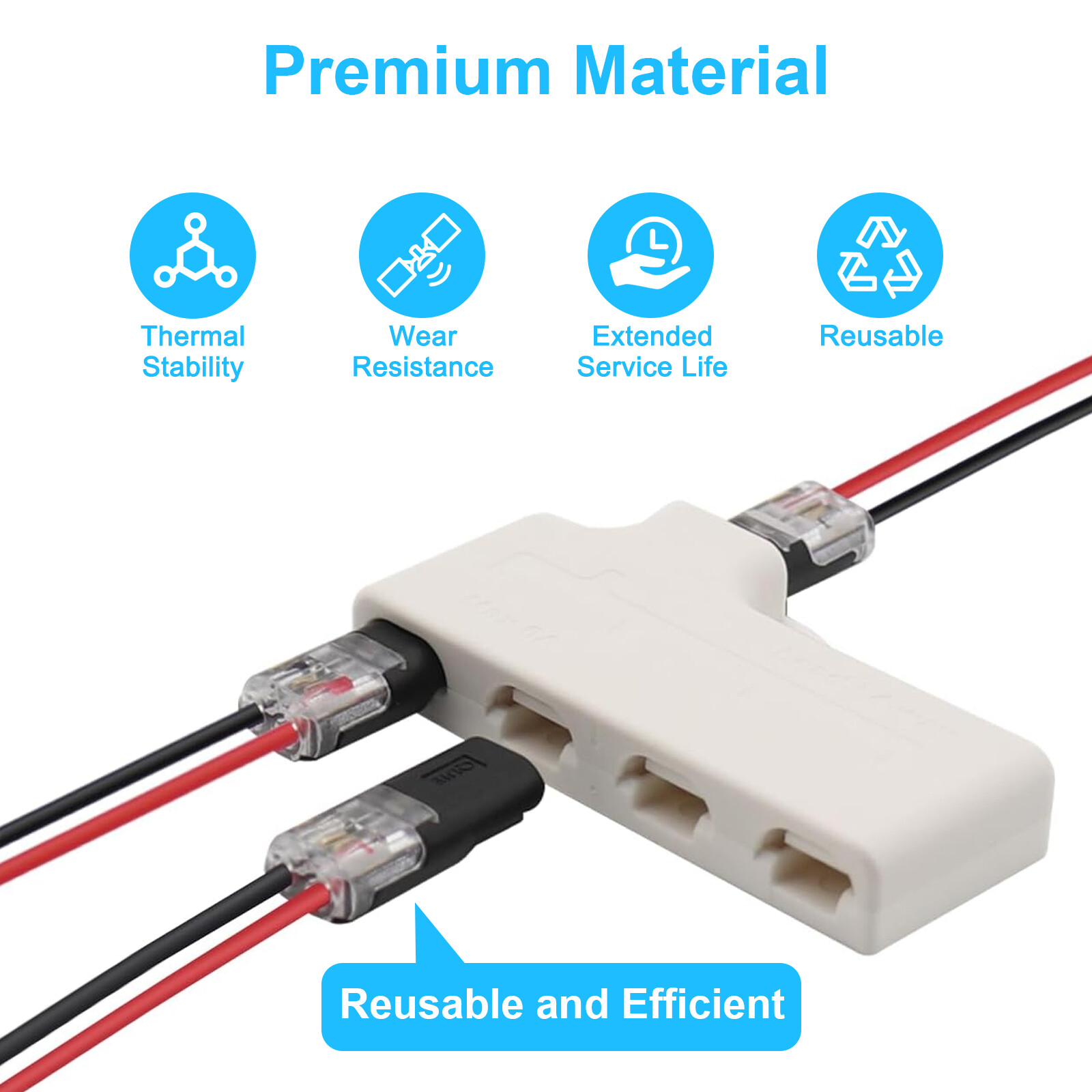 100PCS Double-Wire Plug-in Connector, Cable Clamp with Locking Buckle, AWG 18-22
